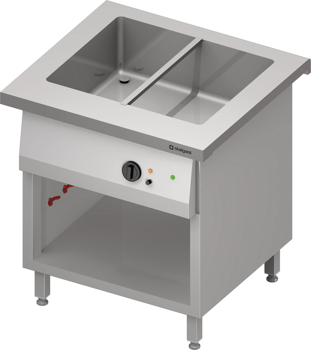 STALGAST Bain-Marie-Station "Free Flow" mit einem Becken 2x GN1/1, 799x735x880 mm Edelstahlabdeckung