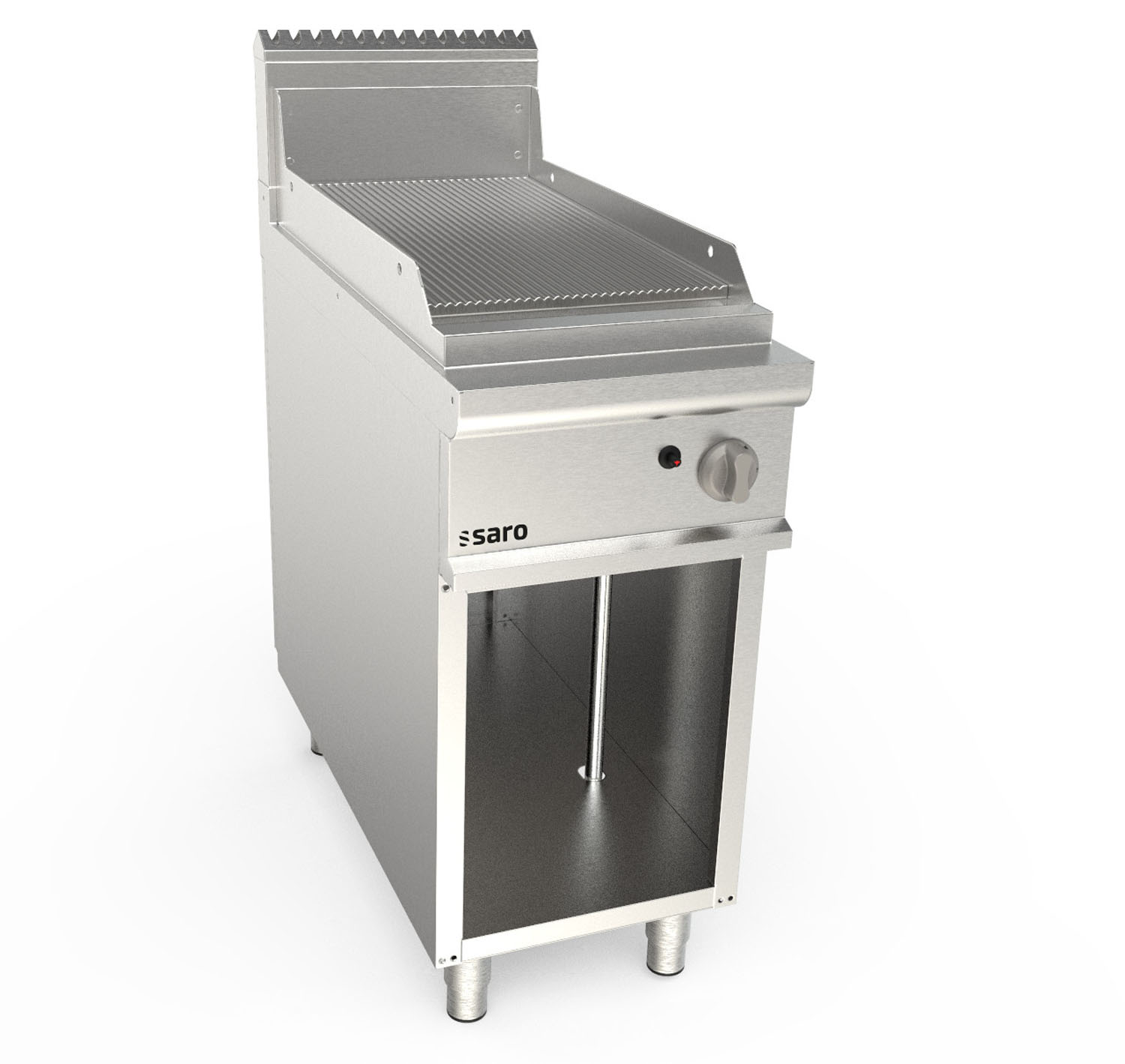 SARO Gasgriddleplatte 400mm breit Standgerät gerillt LQ
