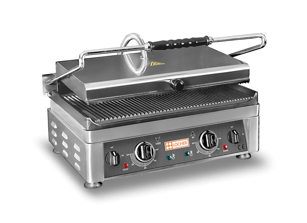 PROFIKOCHER 112717 Elektro-Kontaktgrill EKG51R - mit extra großer Grillfläche, oben und unten geri