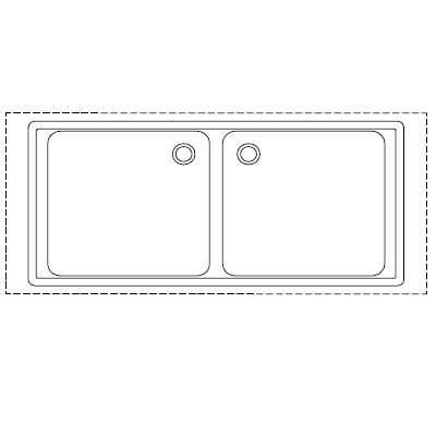 Aufpreis Einschweiss-Doppelbecken mit Randvertiefung zu Arbeitsplatte 60/70 cm