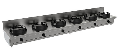 CASTA Chinaherd / Allgas-Wokherd 6 x 9,5kW Brenner, 57 kW, Tischgerät