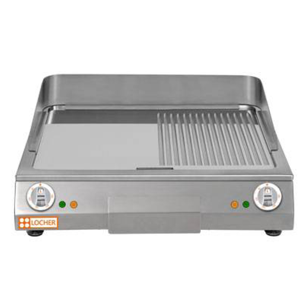 LOCHER 201461 Elektro-Bratplatte LGAR60 hartverchromt, 1/2 gerillt