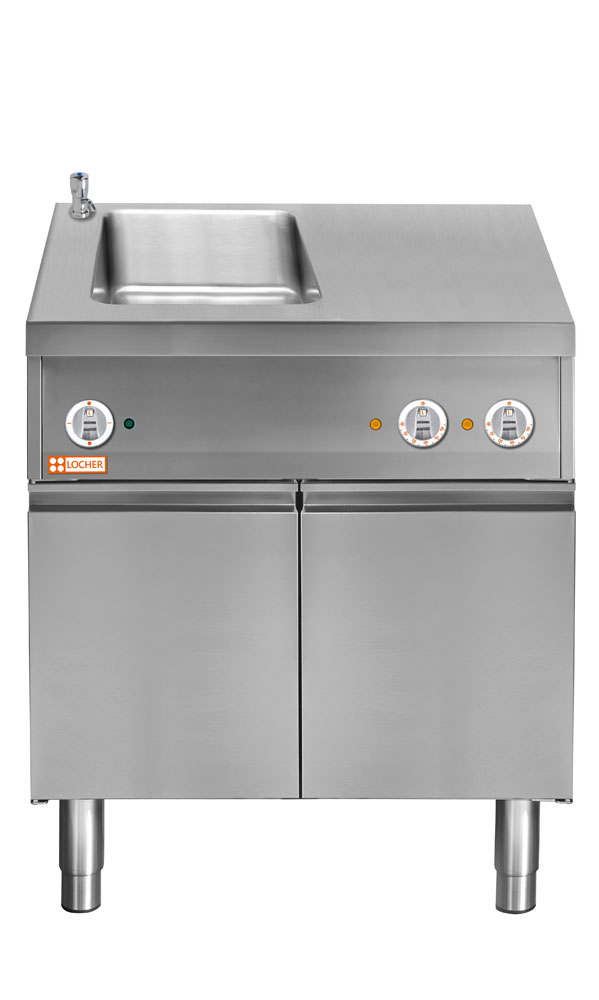 LOCHER 290646 Elektro-Wasserbad GN 1/1 links  - mit Teller-Wärmeschrank durchgehend