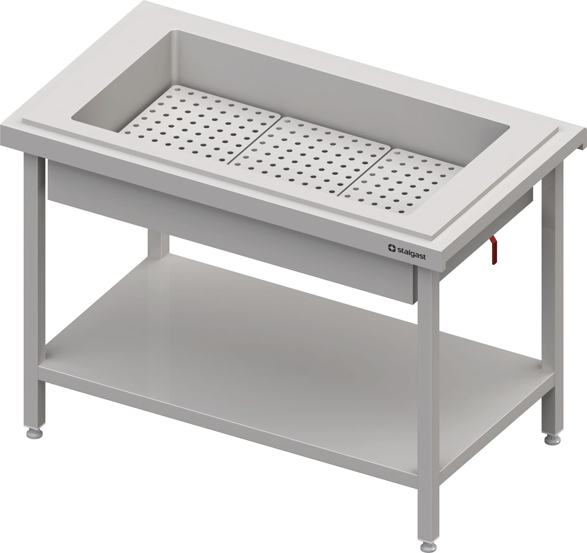 STALGAST Neutralausgabe mit Eiswanne 3x GN1/1, 1245x735x880 mm, Edelstahlabdeckung