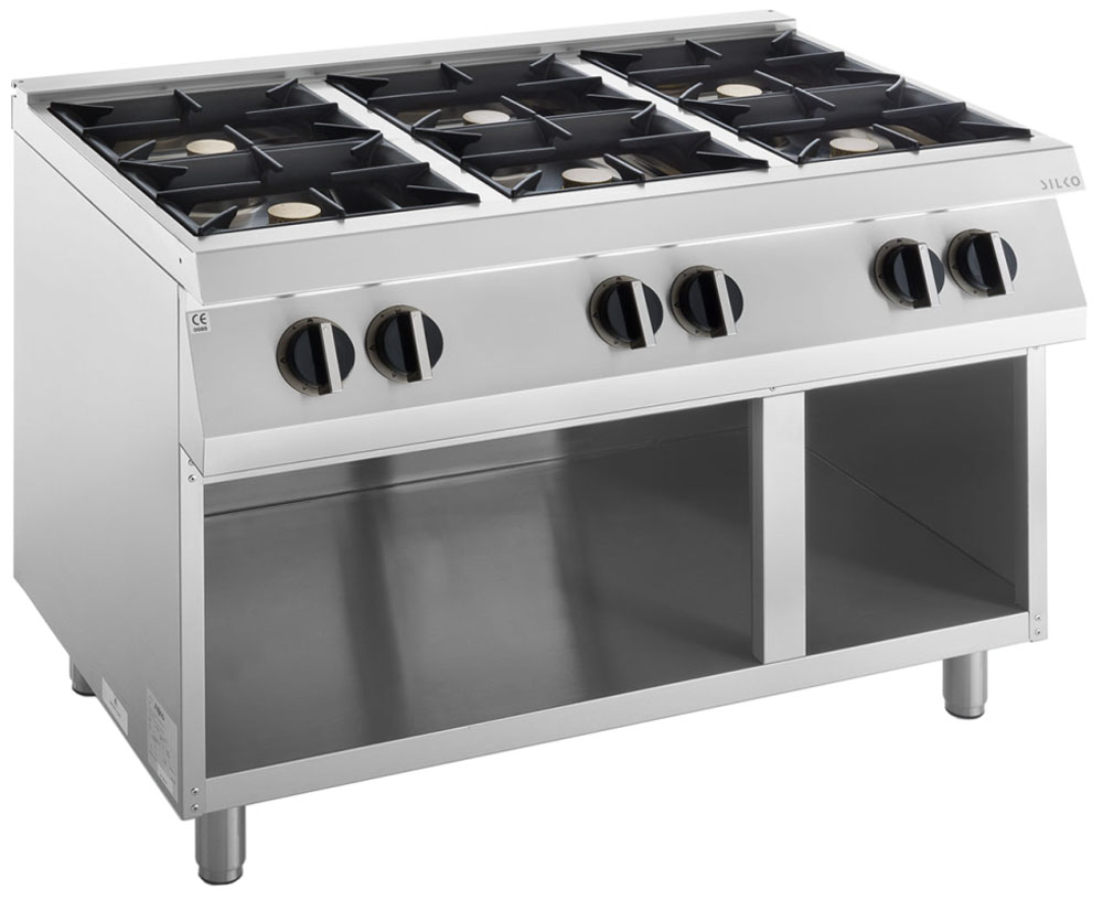 KBS Gas-Herd 6 Brenner 36 kW offener Unterbau