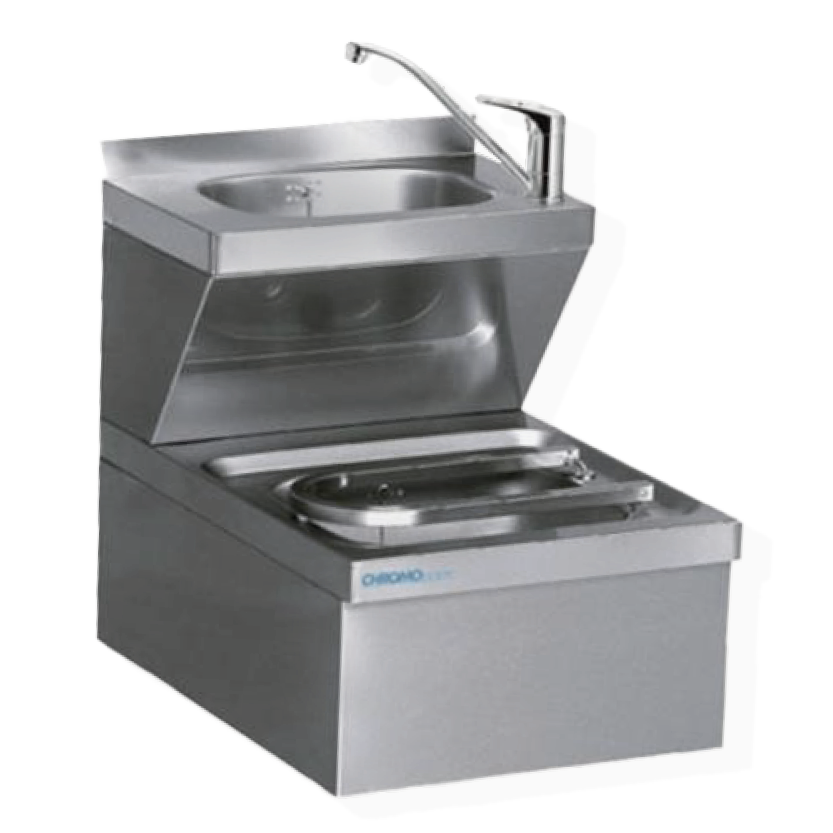 CHROMOnorm Edelstahl Ausguss-Handwasch-Kombination Wandausführung - verschiedene Tiefen