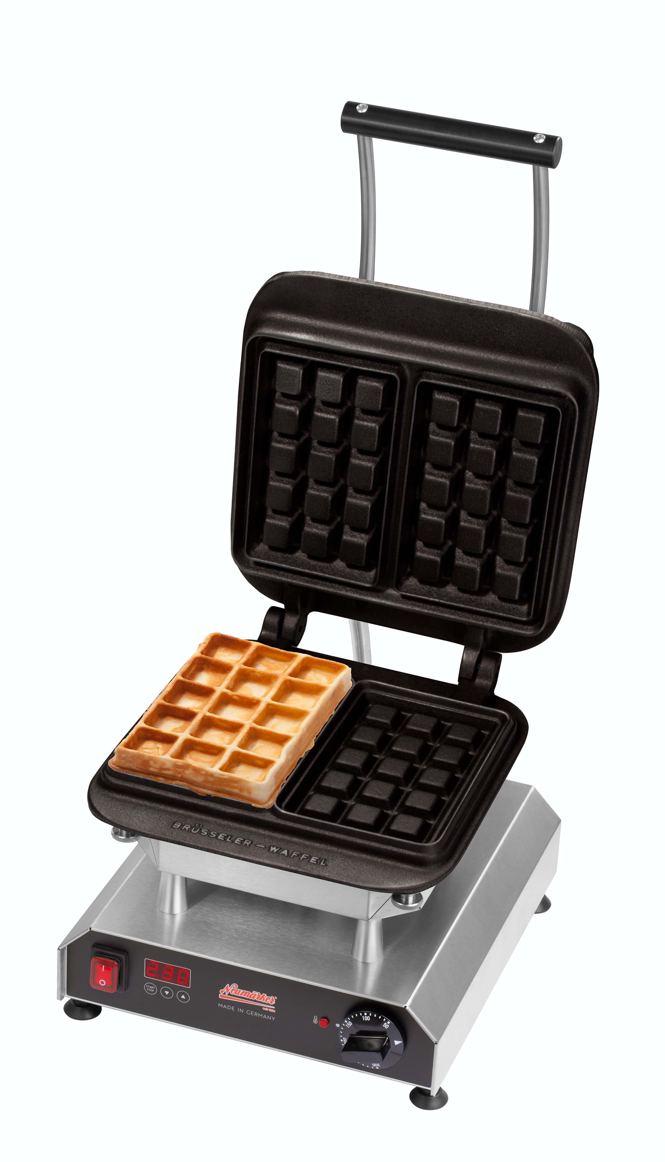 Neumärker Waffeleisen Thermocook® inkl. Brüsseler Waffel Wechselplatten (Gusseisen antihaftbeschicht