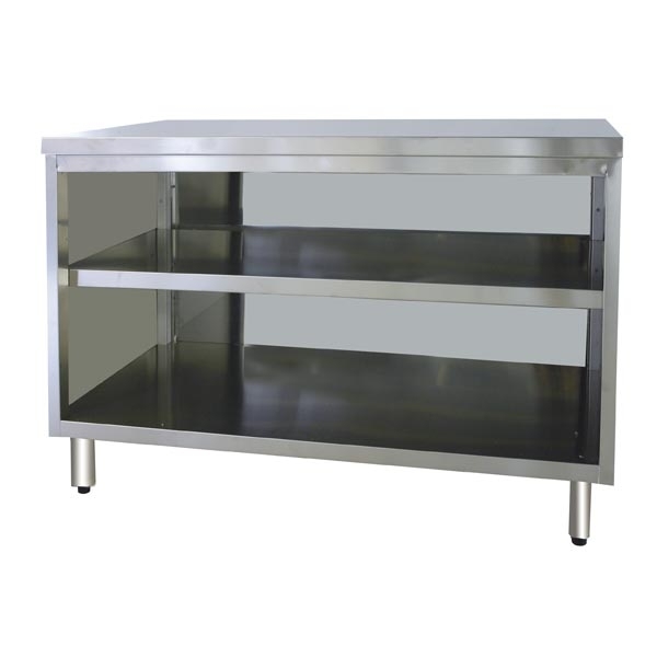 GASTROXTREM Edelstahl Arbeitsschrank offen mit Zwischenboden - versch. Ausführungen