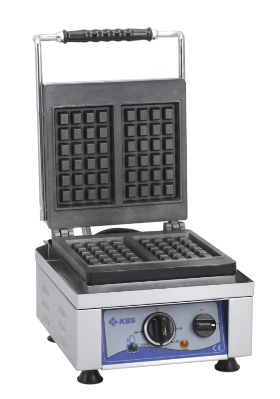 KBS Waffeleisen mit fester Backplatte für 2x Waffeln 8x16x1,5cm