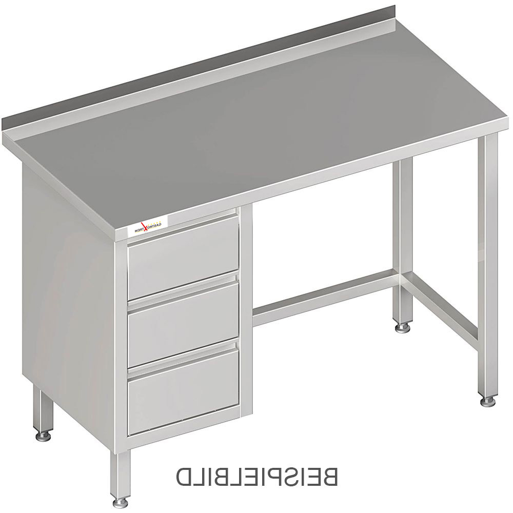 GASTROXTREM Arbeitstisch ohne Grundboden mit 3er Schubladenblock links - verschweißt - viele Ausführ