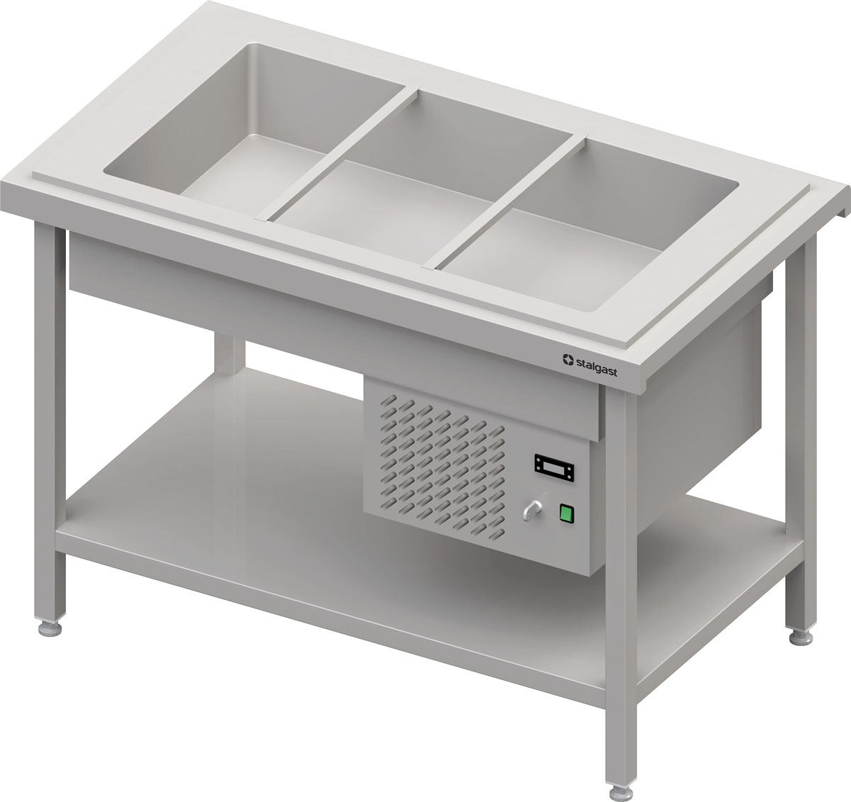 STALGAST Kaltausgabe mit einer Kühlwanne 3x GN1/1, 1245x735x880, Edelstahlabdeckung