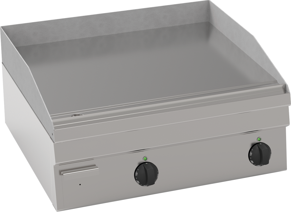 KBS Elektro-Grillplatte glatt hartverchromt matt gebürstet 2 Heizzonen Tischgerät