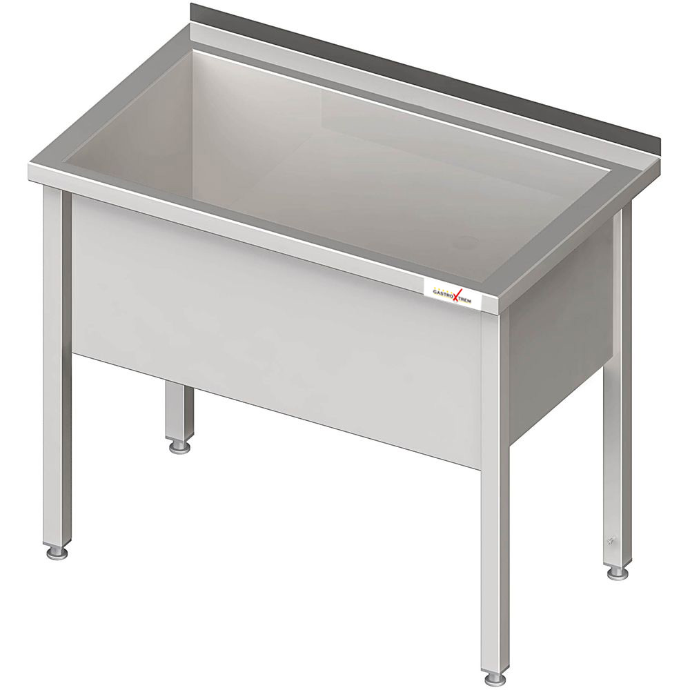 GASTROXTREM Topfspüle mit 1 Becken 400 mm Beckenhöhe, mit Aufkantung, verschweißt