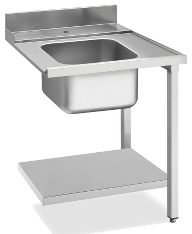 KBS Zulauftisch Becken links, Breite 70cm, Grundboden und Aufkantung