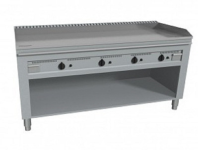 CASTA Teppanyaki-Grill, Gas, 4 Brenner, 23,2 kW, Breite 180 cm, hartverchromt, Standgerät
