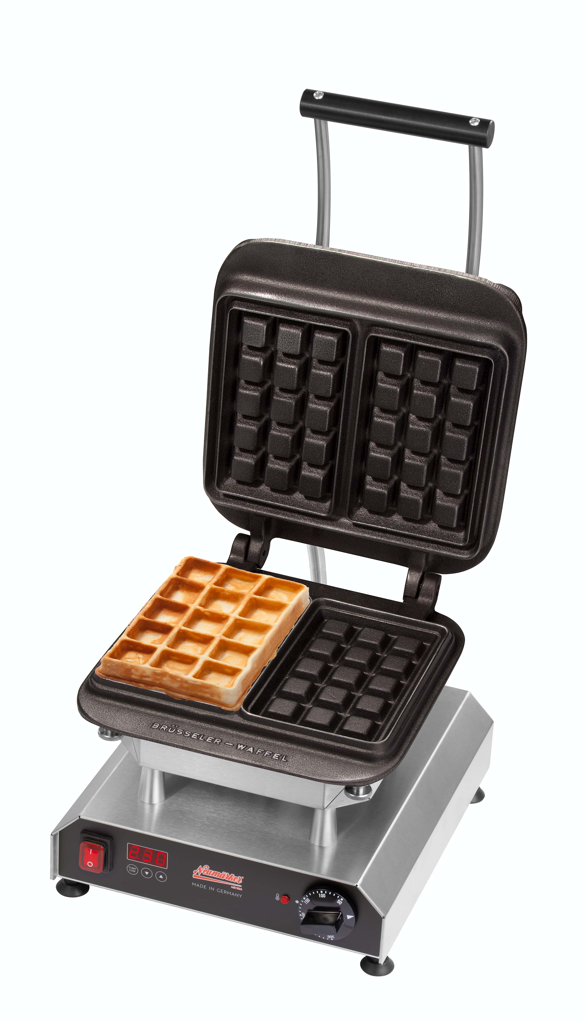 Neumärker Waffeleisen Thermocook® inkl. Brüsseler Waffel Wechselplatten (Gusseisen)