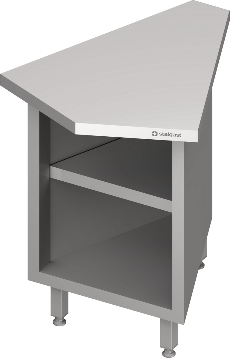 STALGAST Inneneckmodul 45° "Free Flow" mit offenem Unterschrank 644x814x880 mm Edelstahlabdeckung