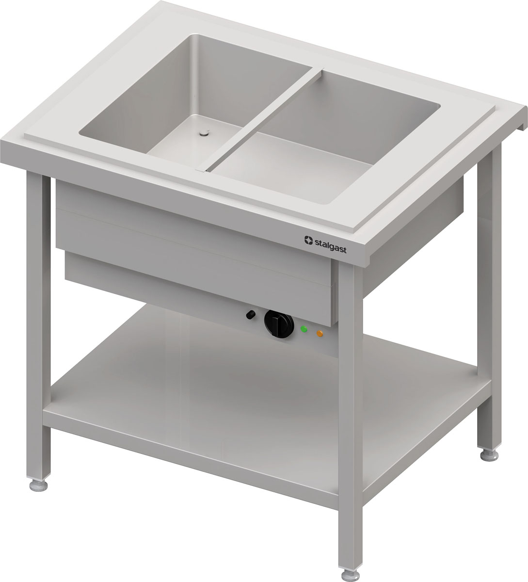 STALGAST Warmausgabe mit einem Bain-Marie-Becken 2x GN1/1, 920x735x880, Edelstahlabdeckung