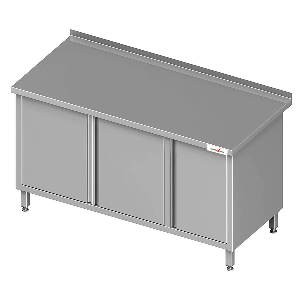 GASTROXTREM Edelstahl Arbeitsschrank mit Flügeltüren 3 Abteile - versch. Ausführungen