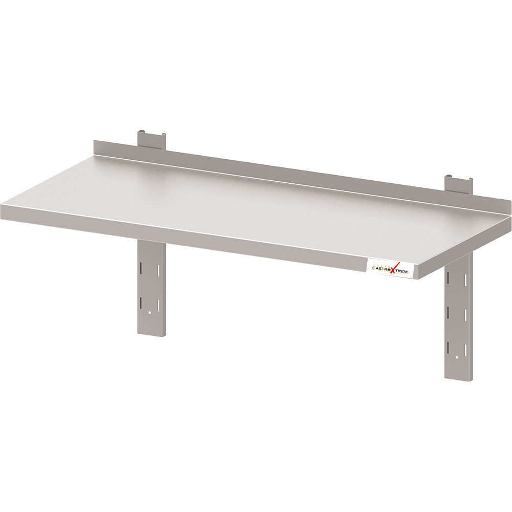 GASTROXTREM Edelstahl Wandbord 1-etagig höhenverstellbar mit Konsolen und Wandschienen - versch. Aus