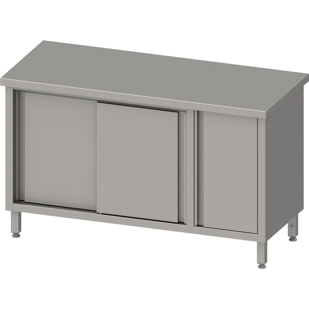 GASTROXTREM Edelstahl Arbeitsschrank mit Schiebetüren und Flügeltür - versch. Ausführungen