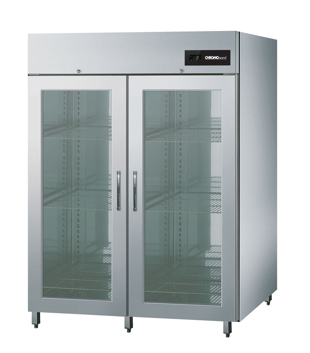 CHROMOnorm NOVA - KÜHLSCHRANK BR 1300 GN 2/1 - GLASTÜREN - STECKERFERTIG
