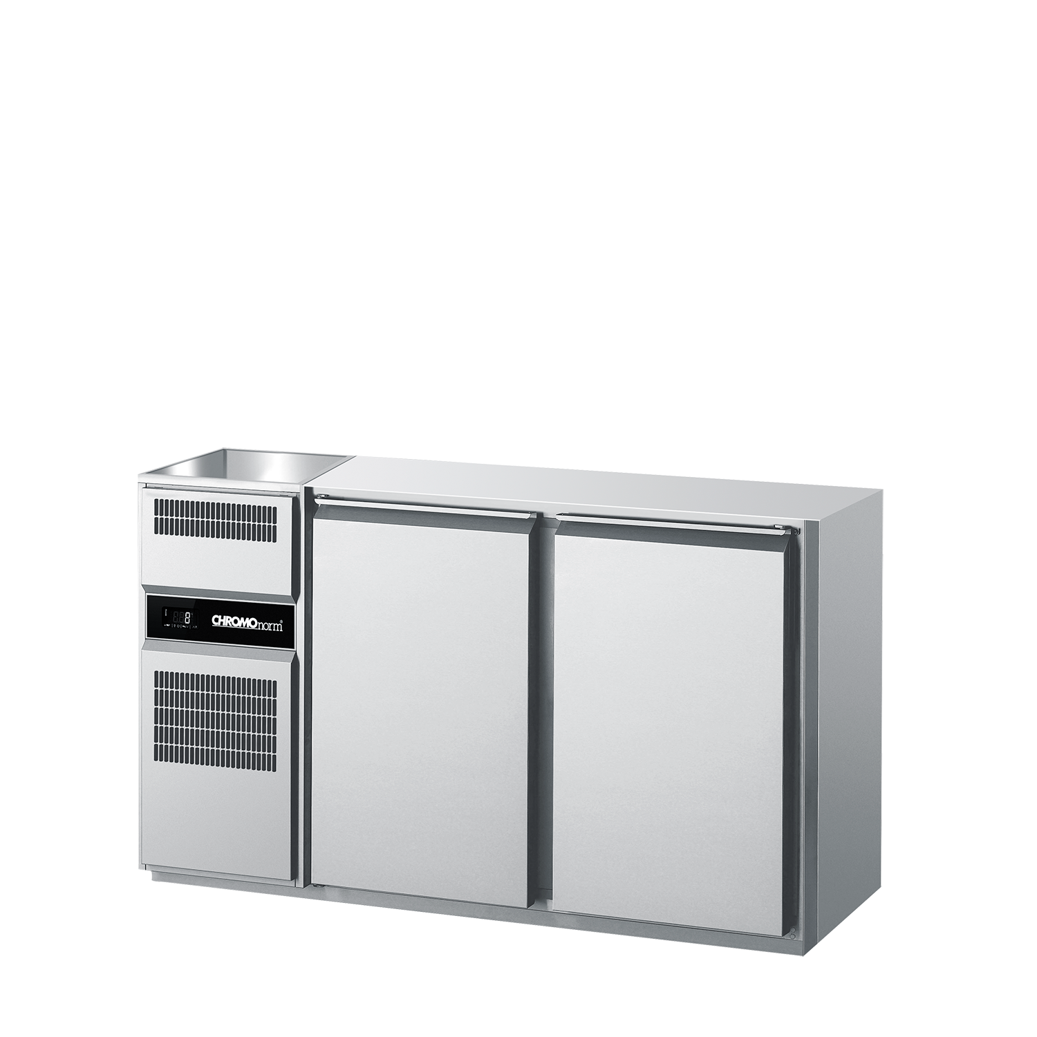 CHROMOnorm BIERTHEKE GN 1/1 - 1 BECKEN LINKS - OHNE ABEDECKUNG - STECKERFERTIG