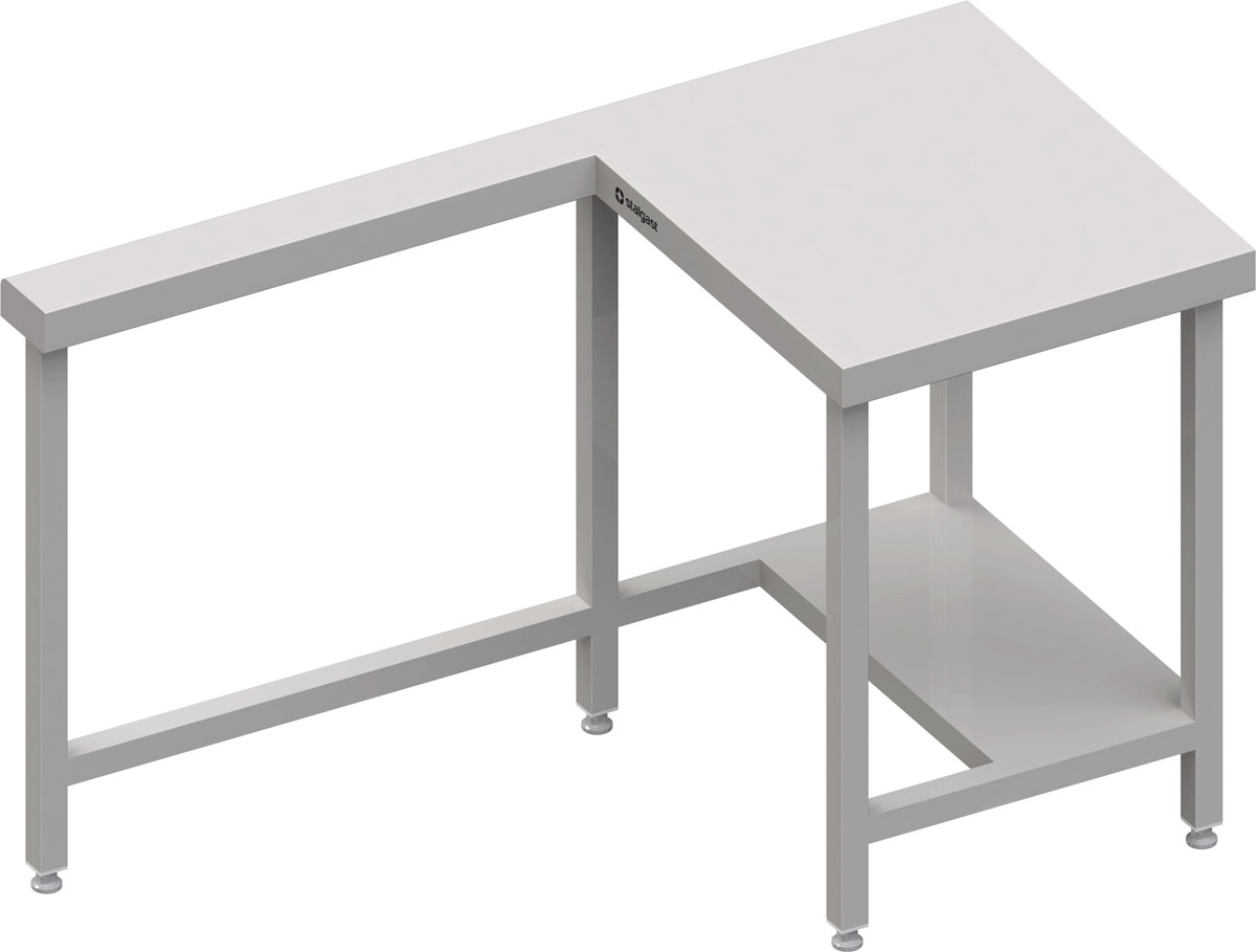 STALGAST Kassenstation mit Arbeitsfläche rechts 1400x735x880 mm Edelstahlabdeckung