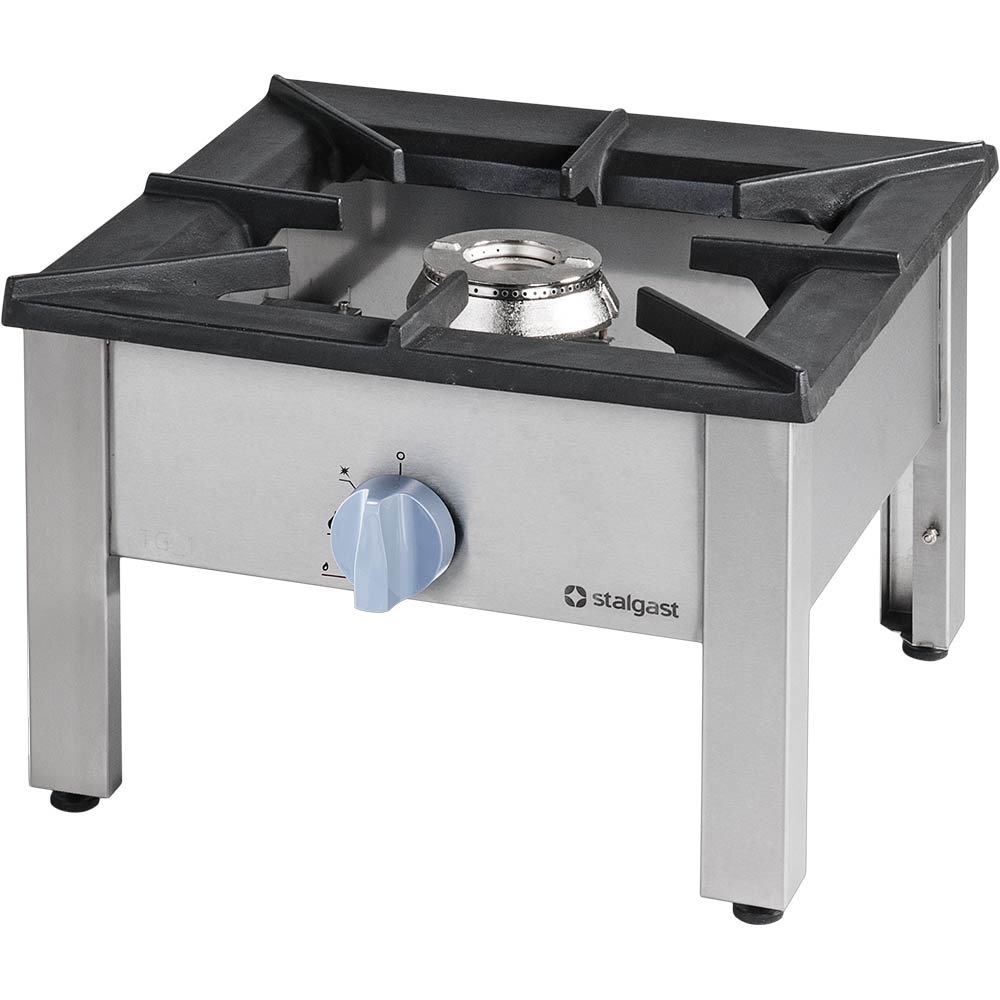 STALGAST Edelstahl Gas-Hockerkocher Top Power mit einem Brenner, 11kW, G30, 565x635x394 mm