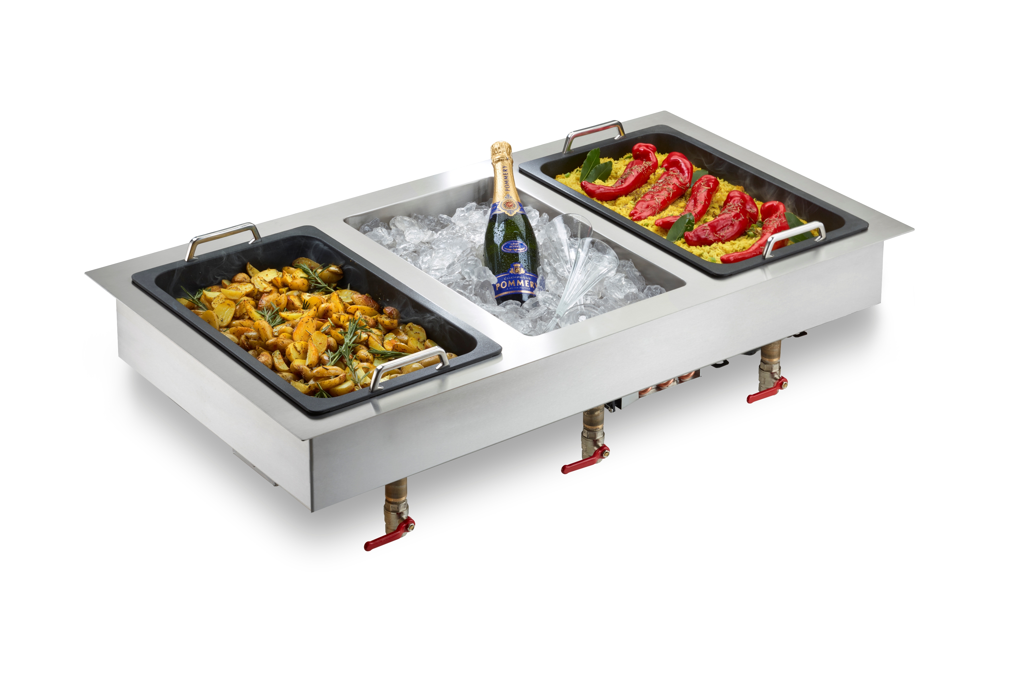 Multifunktionswanne getrennt regelbar 2 x GN 1/1 Heiß - Kalt - steckerfertig Scholl C6223