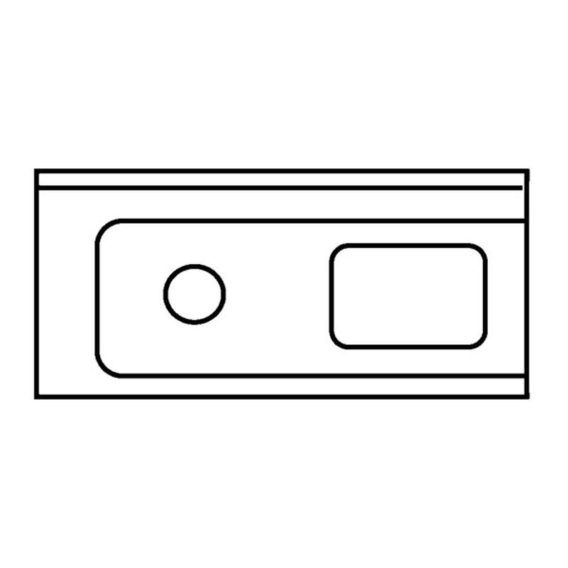 KBS Zulauftisch 1 Becken Anbau links mit Abfallloch ohne Grundboden mit Aufkantung