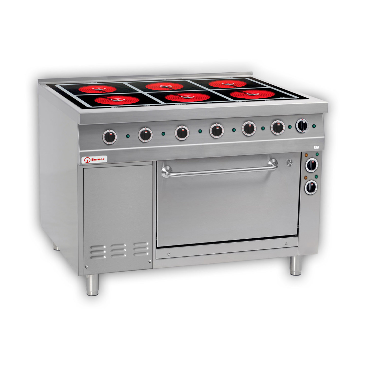 Berner BS6SHBRB Elektro-Standherd mit 6 Strahlheizkörper u. Bratofen Sondermodell