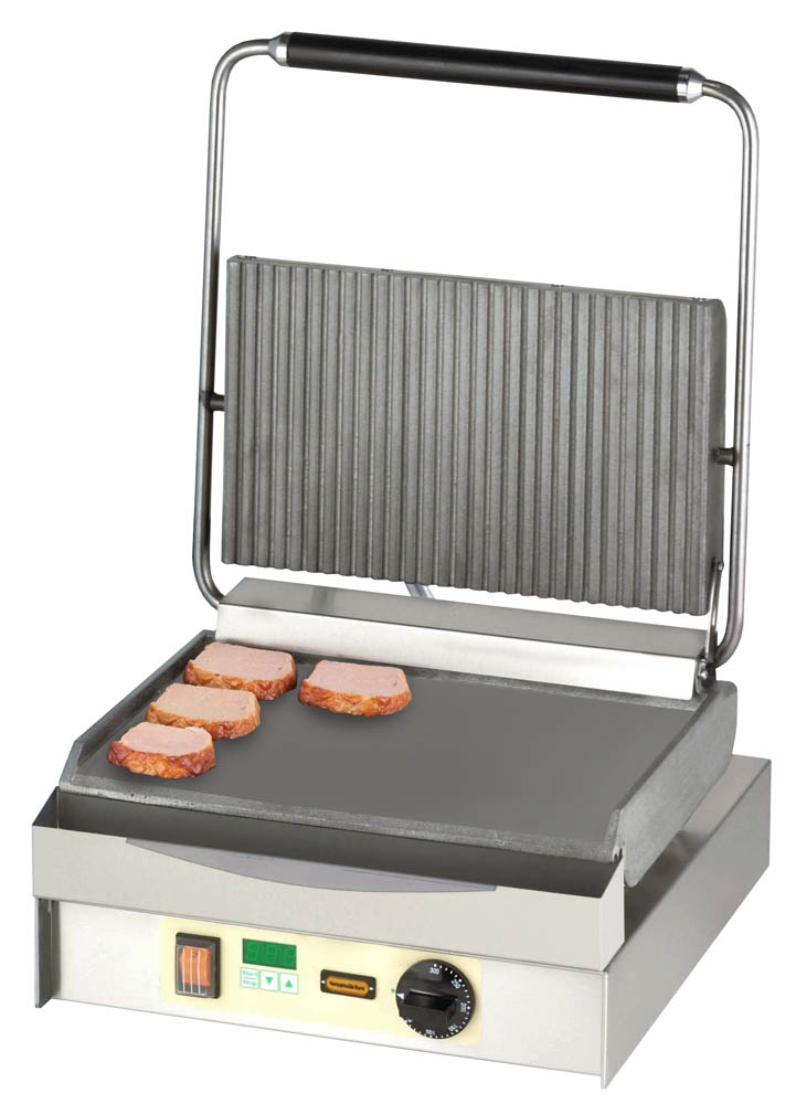 Chopper-Grill - oben geriffelt + unten glatt, mit Digitaltimer