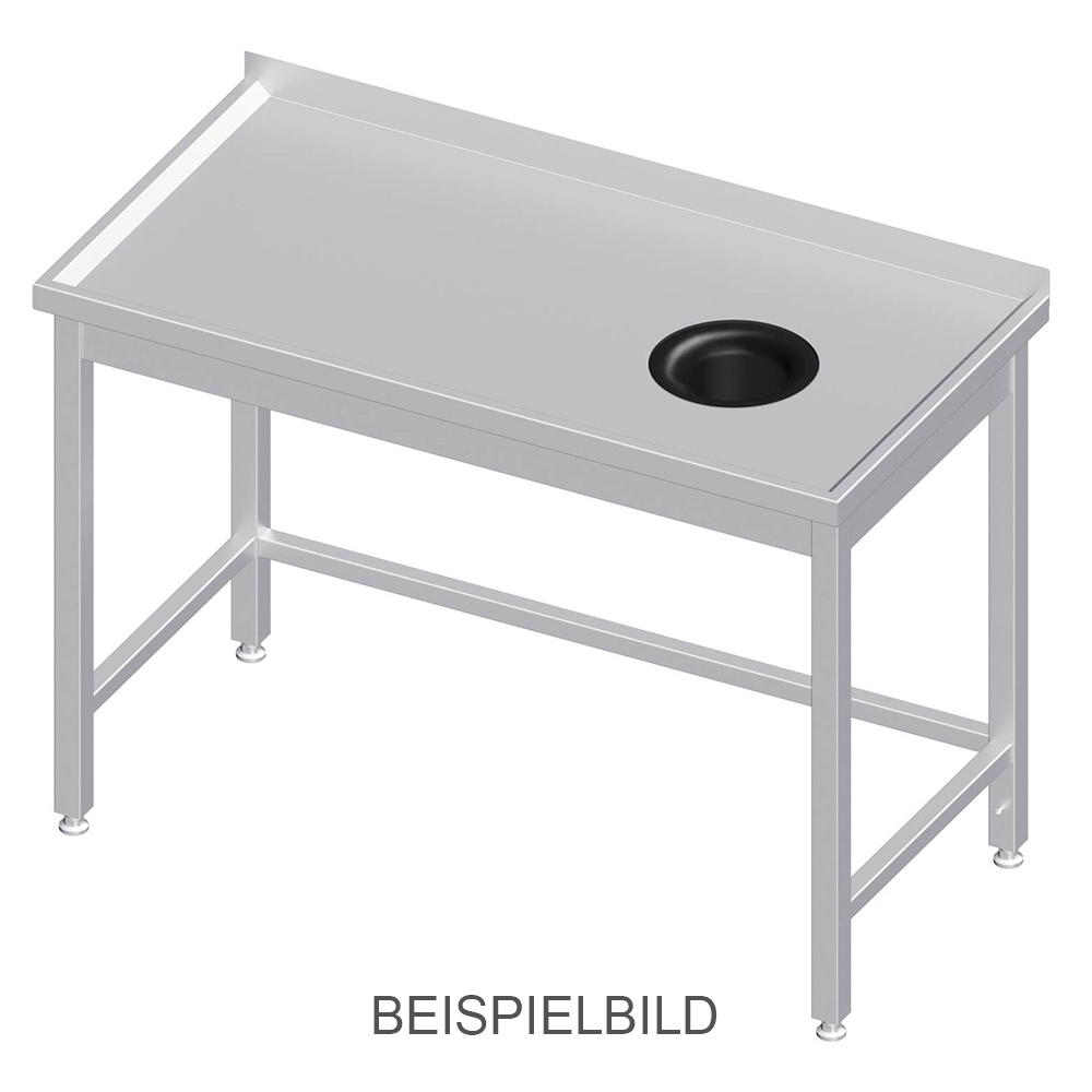 GASTROXTREM Arbeitstisch ohne Grundboden mit Abfallloch rechts - verschweißt - viele Ausführungen