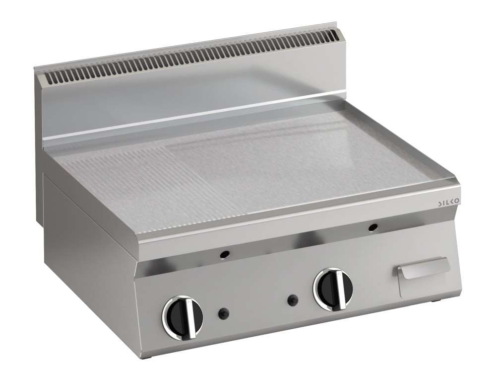 KBS Gas Grillplatte 1/3 gerillt verchromte Fläche 796x555mm 2 Heizzonen Tischgerät