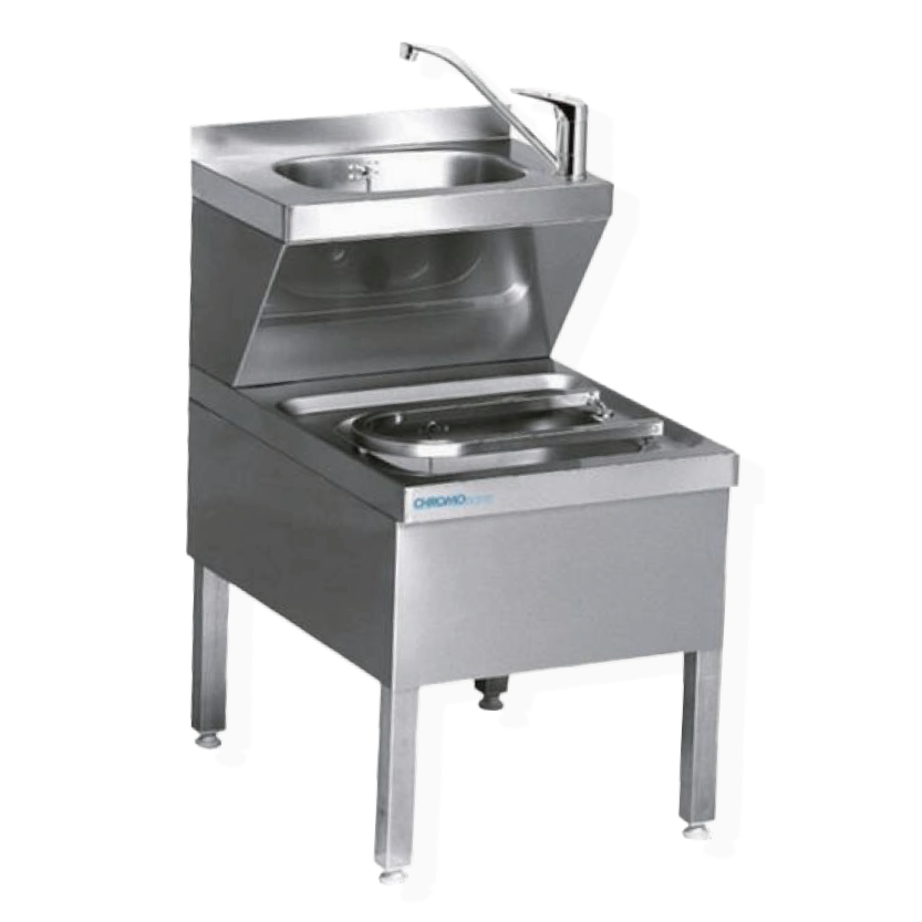 CHROMOnorm Edelstahl Ausguss-Handwasch-Kombination Standausführung - verschiedene Tiefen