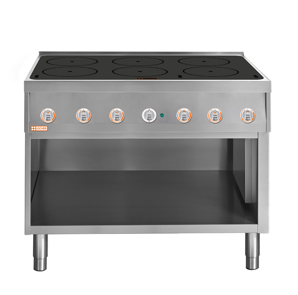 Induktionsherd 6-fach 30 kW 6x5 kW LOCHER 227207 by Berner Kochsysteme