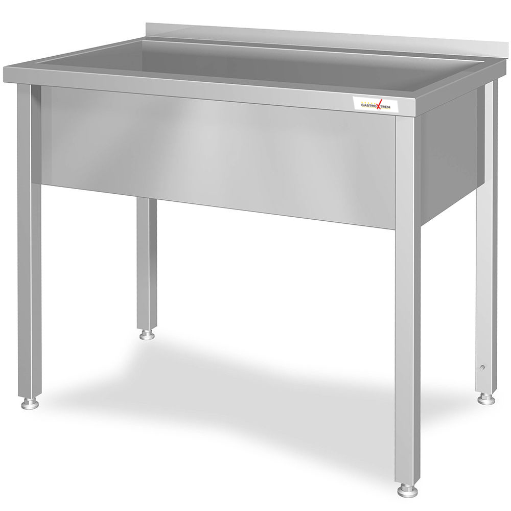 GASTROXTREM Topfspüle mit 1 Becken 300 mm Beckenhöhe, mit Aufkantung, verschweißt