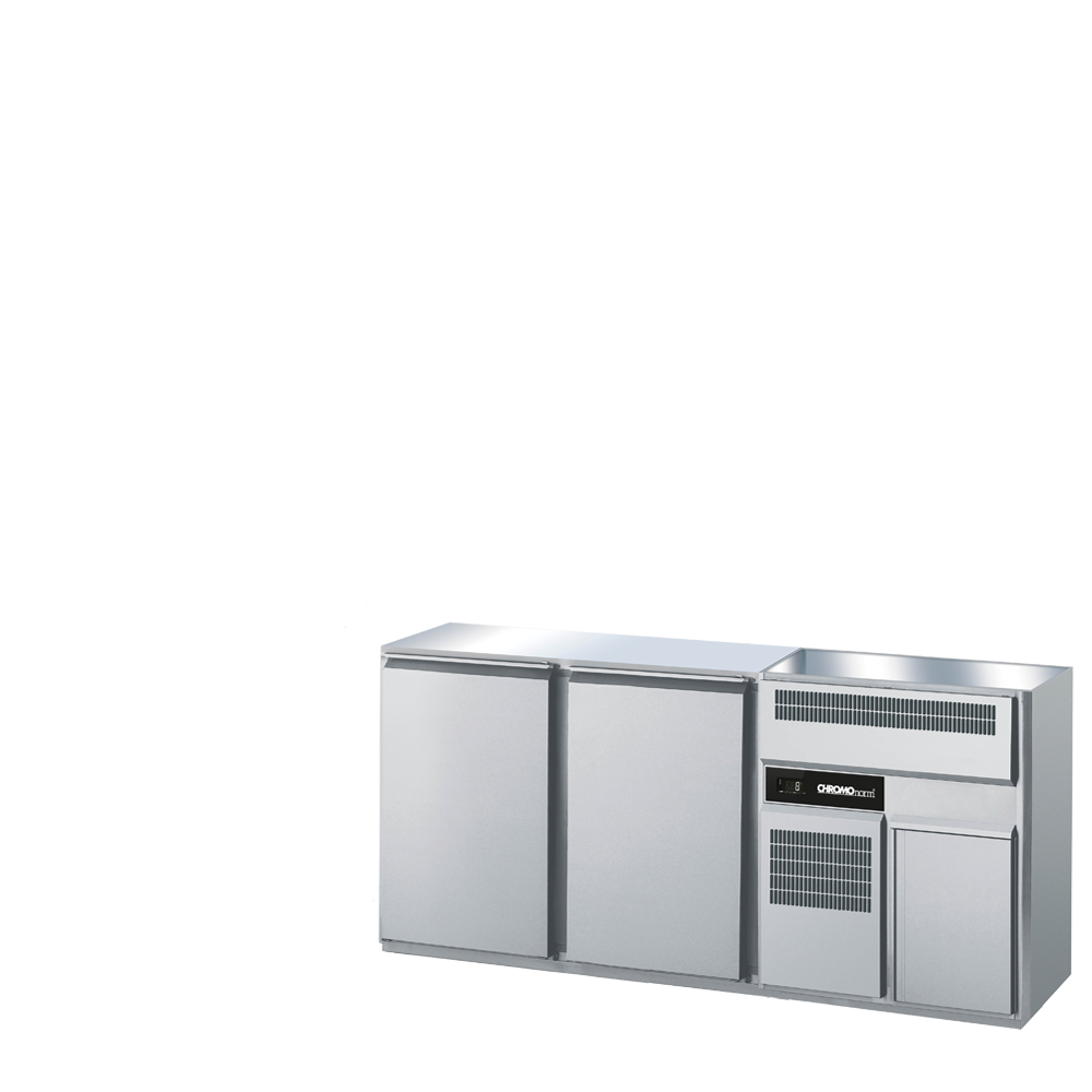 CHROMOnorm BIERTHEKE GN 1/1 - 2 BECKEN RECHTS -  2 TÜREN - OHNE ABDECKUNG - STECKERFERTIG