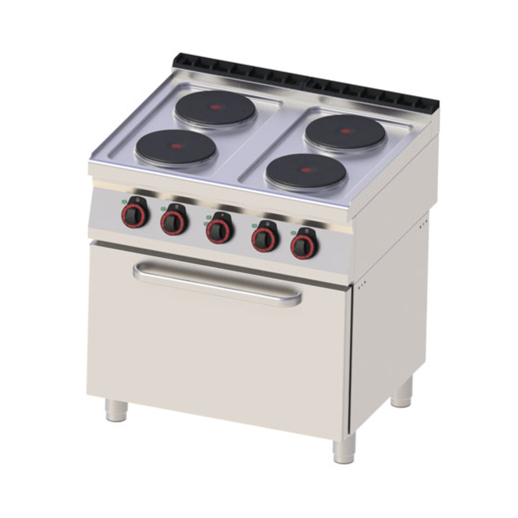 PROFIKOCHER 362326 Elektroherd, 4 Kochstellen  - mit Umluftofen GN 1/1