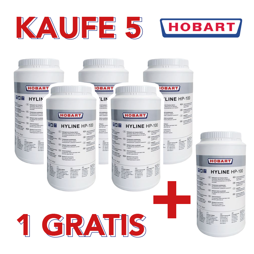 HOBART Hygiene-Tabs HP-100 Grundreiniger 1 Dose 15 Tabletten für alle Arten von Spülgut 5+1 Aktion