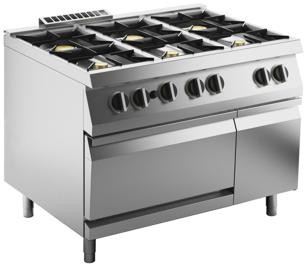 KBS Gas-Herd 6 Brenner mit Gas-Ofen