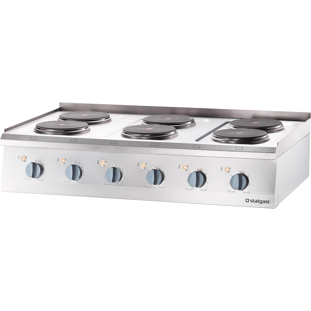STALGAST Edelstahl Elektro-Kochfeld als Tischgerät mit 6 Herdplatten, Serie 700 ND