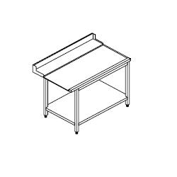 Edelstahl Premium-Ausgangstisch rechts mit Bodenbord & Aufkantung für die Gastronomie