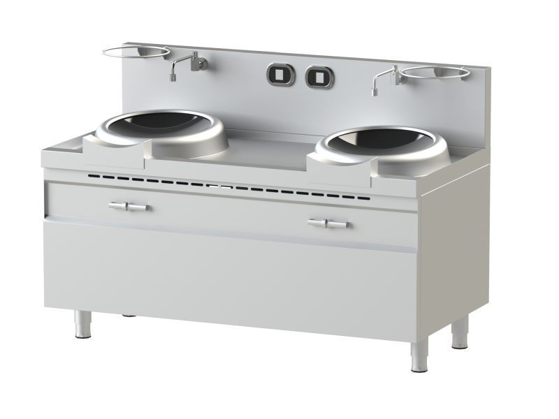 NAYATI Induktionswok 2 x 8 kW, Cuvette Ø 400 mm, 16,0 kW, Standgerät