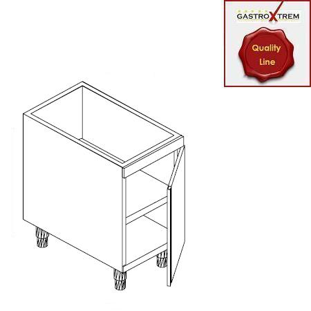 GASTROXTREM Edelstahl-Unterbauelement mit 1 Flügeltür Unterbauschrank ohne Tischplatte