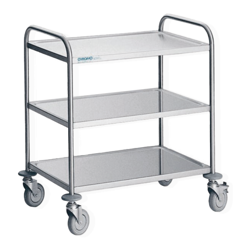 CHROMOnorm SERVIERWAGEN MIT 3 BORDE