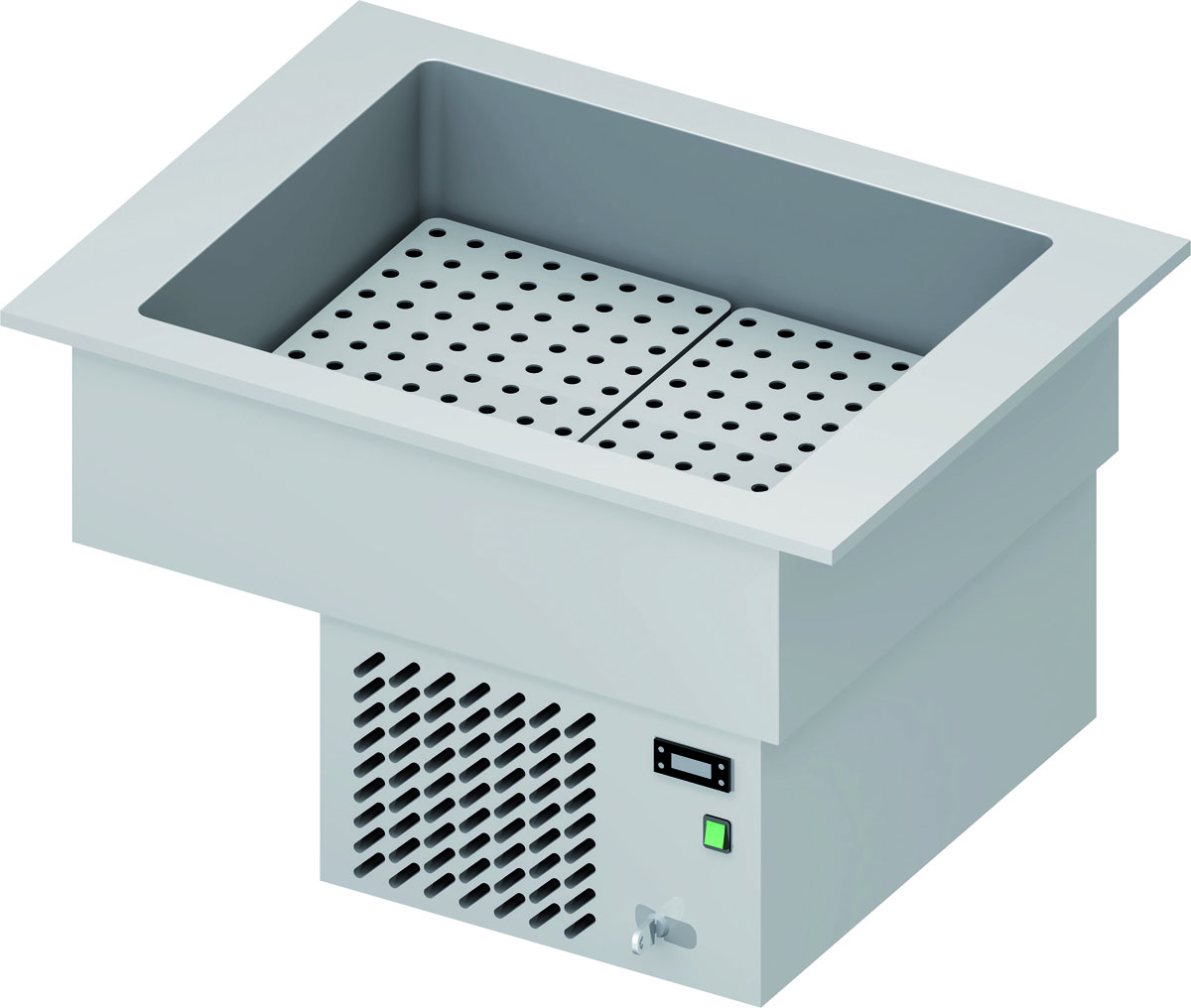 STALGAST Getränke-Kühlwanne "Drop-In" 2x GN1/1 830x620x210 mm Edelstahlabdeckung