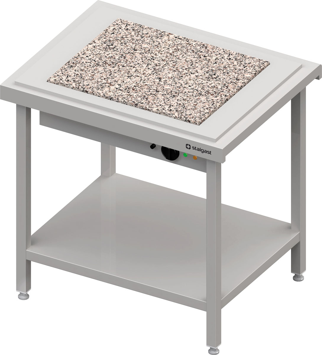 STALGAST Warmausgabe mit einer Wärmeplatte aus Granit 2x GN1/1, 920x735x880, Edelstahlabdeckung