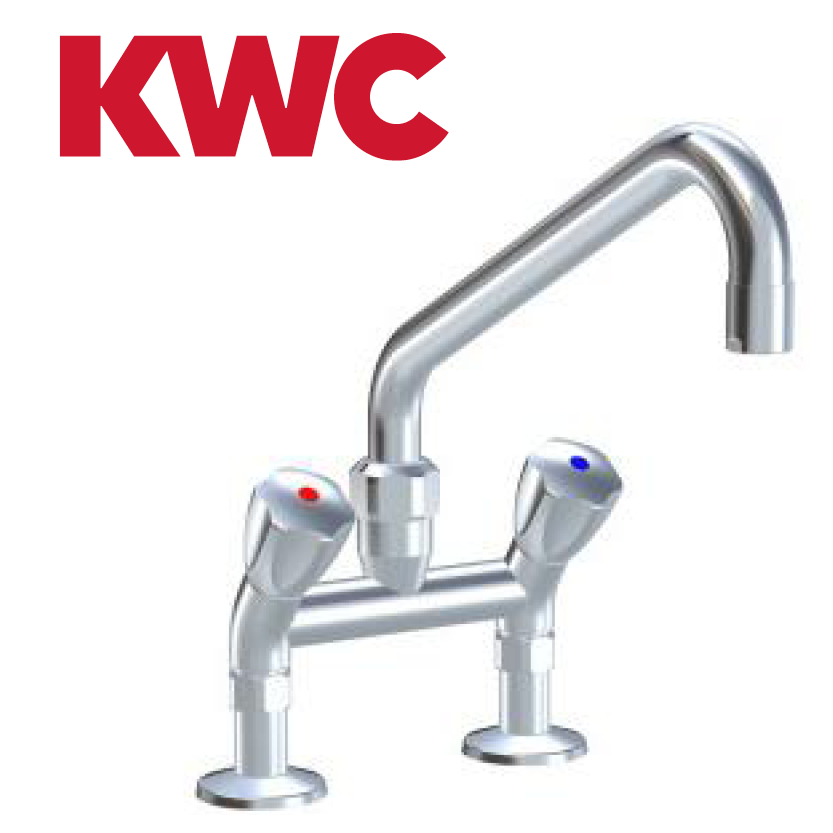 KWC Gastro K.24.42.41.000C74 3/4" Zweigriff-Gastronomiearmatur - Zweiloch - nieder - geneigt